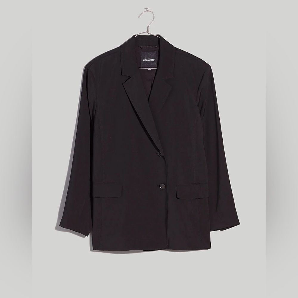 NWT Madewell The Relaxed Blazer in Softdrape True Black Size  S
